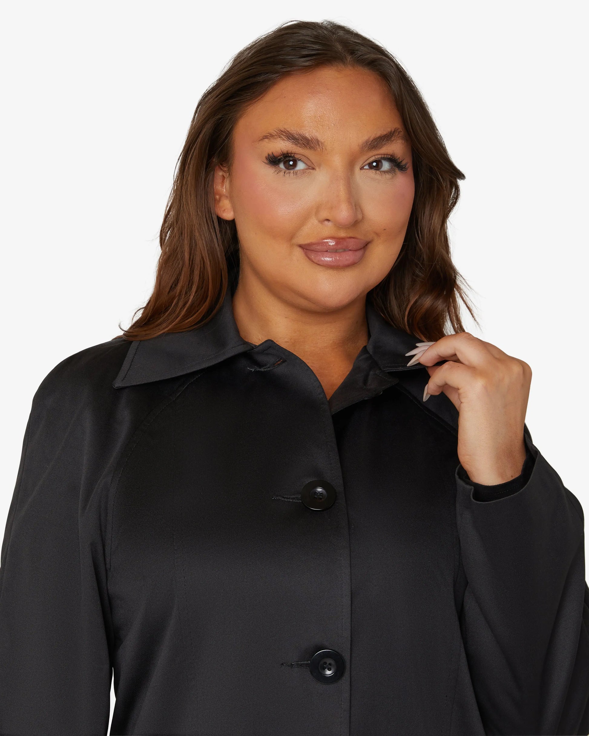 Spring/Summer Single Breasted Longline Collared Mac Coat (1204-SP) De La Creme