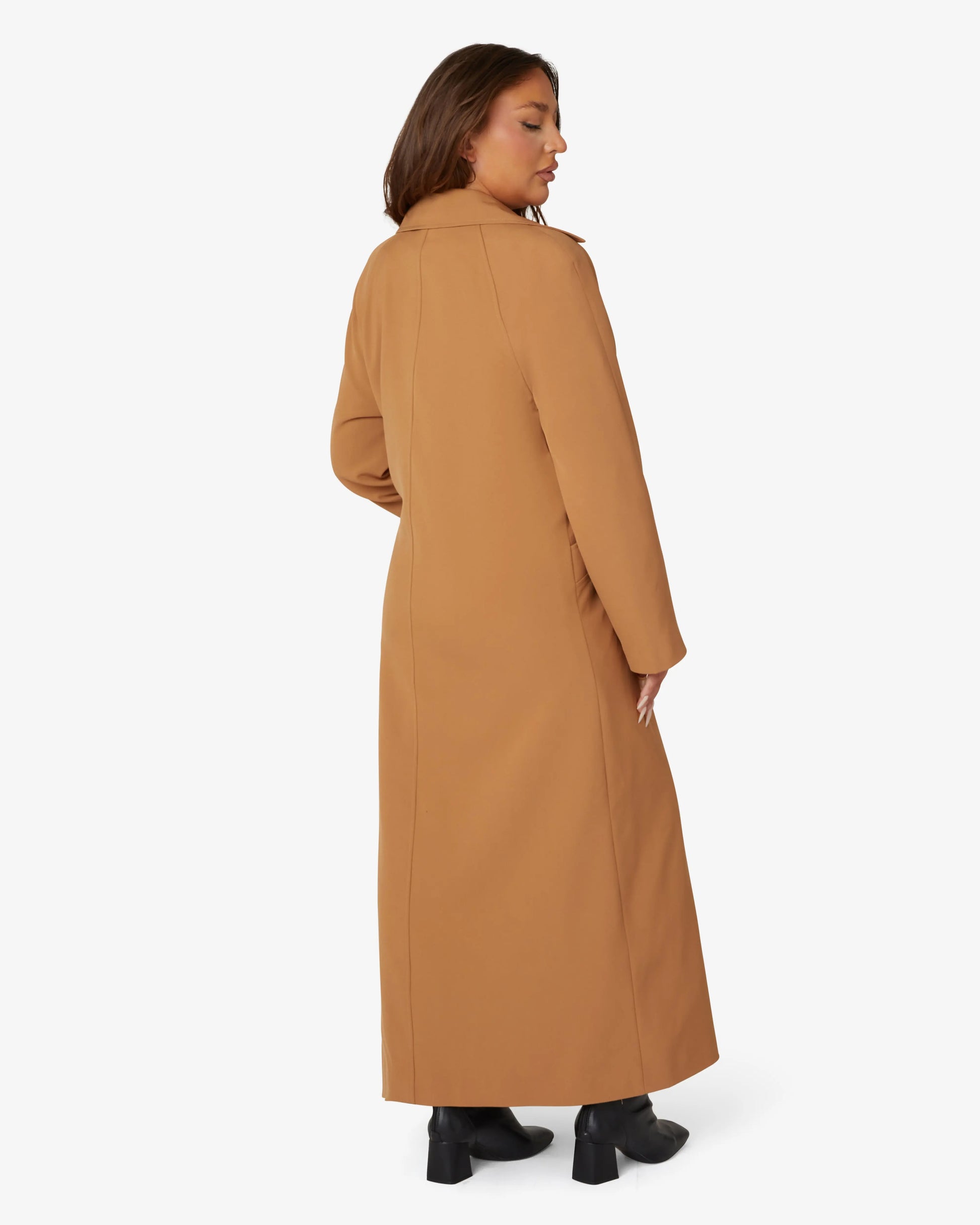 Spring/Summer Single Breasted Longline Collared Mac Coat (1204-SP) De La Creme