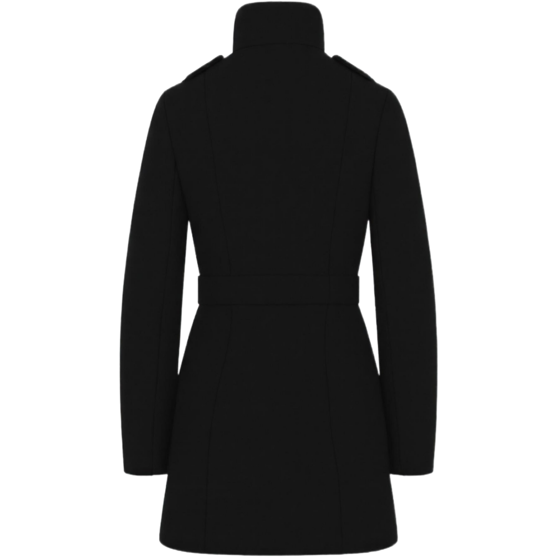 Military Style High Neck Belted Coat (1226) De La Creme