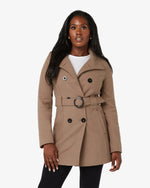 Military Style High Neck Belted Coat (1226) De La Creme