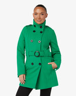 Military Style High Neck Belted Coat (1226) De La Creme
