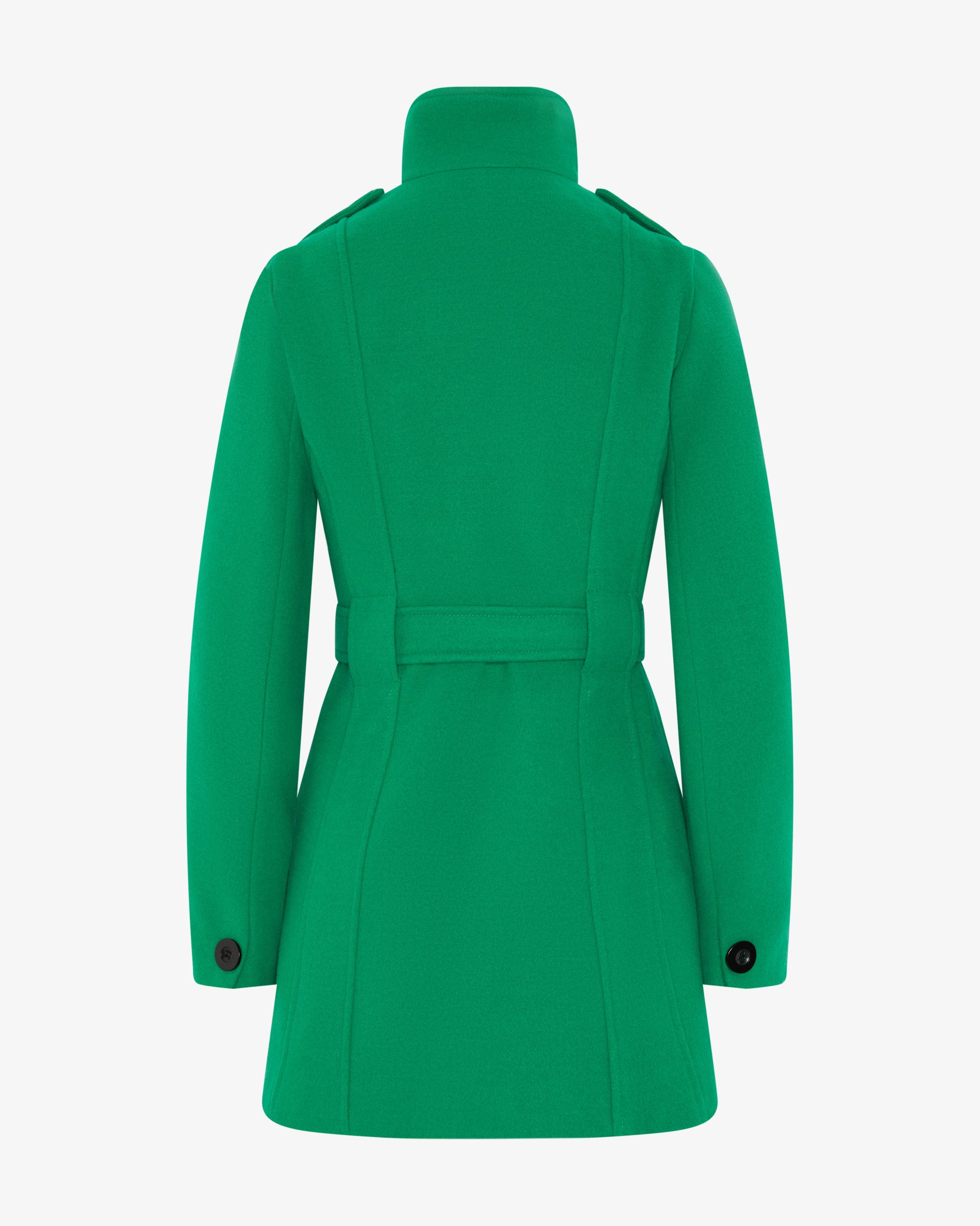 Military Style High Neck Belted Coat (1226) De La Creme