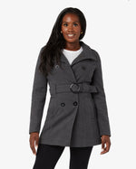 Military Style High Neck Belted Coat (1226) De La Creme