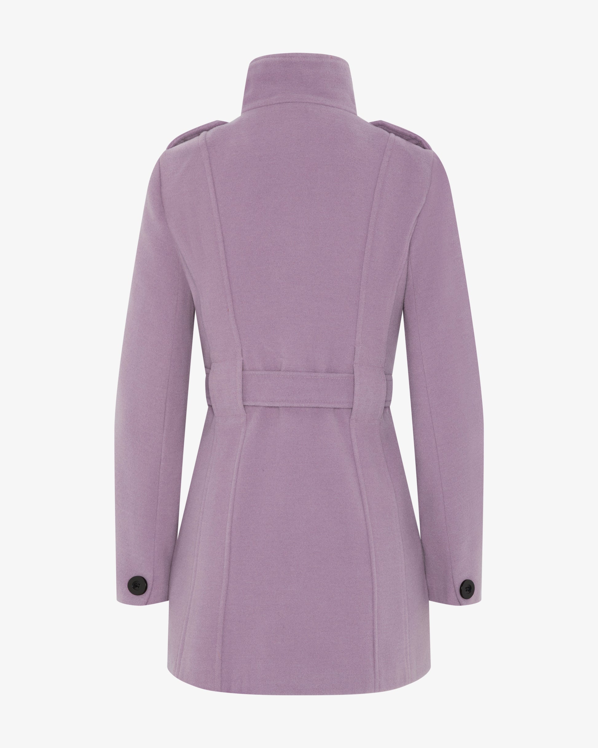 Military Style High Neck Belted Coat (1226) De La Creme