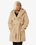 Fleece Borg Slim Fit Shawl Hooded Teddy Coat (1325-TEDDY) De La Creme