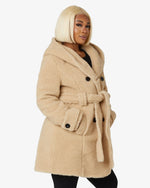 Fleece Borg Slim Fit Shawl Hooded Teddy Coat (1325-TEDDY) De La Creme