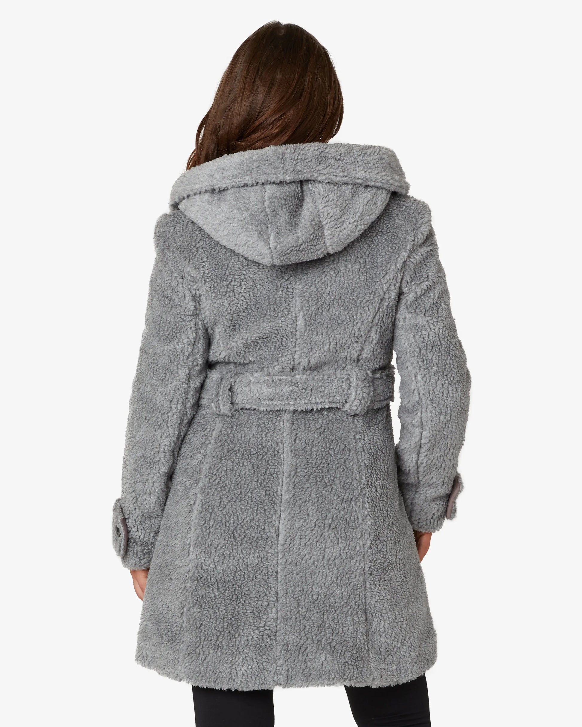 Fleece Borg Slim Fit Shawl Hooded Teddy Coat (1325-TEDDY) De La Creme