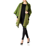 Wool Blend Reversible Tartan Check Cape (1330) De La Creme