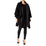 Wool Blend Reversible Tartan Check Cape (1330) De La Creme