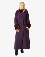 Alexa Wool Blend Faux Fur Trim Maxi Coat De La Creme