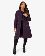 Wool Blend Double Breasted Midi Coat De La Creme