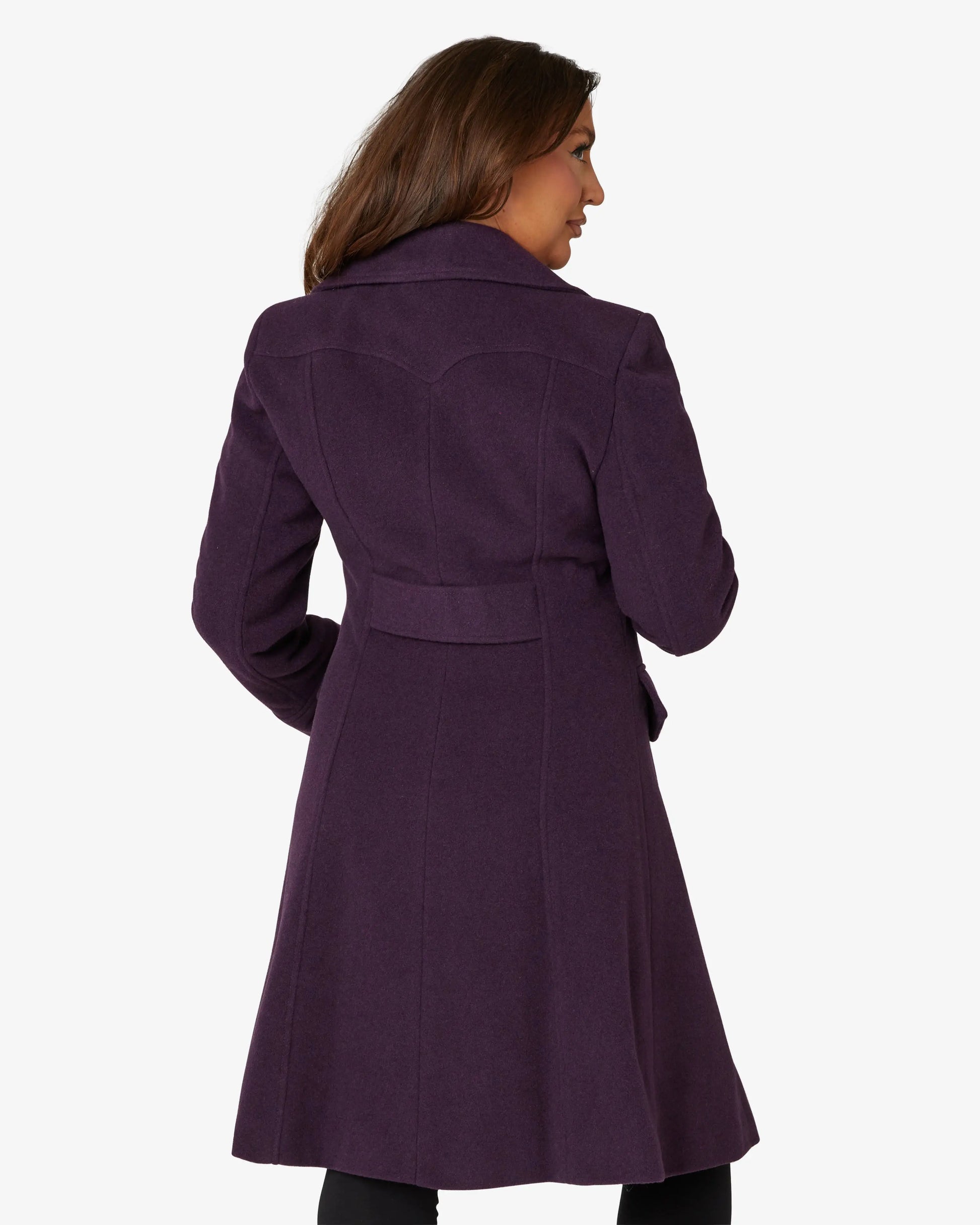 Wool Blend Double Breasted Midi Coat De La Creme