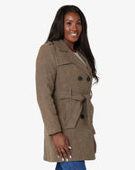 Herringbone Blend Double Breasted Military Coat (9049-HB) De La Creme