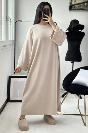 Long Sleeve Corduroy Maxi Dress - SARA De La Creme