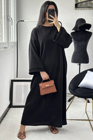 Long Sleeve Corduroy Maxi Dress - SARA De La Creme