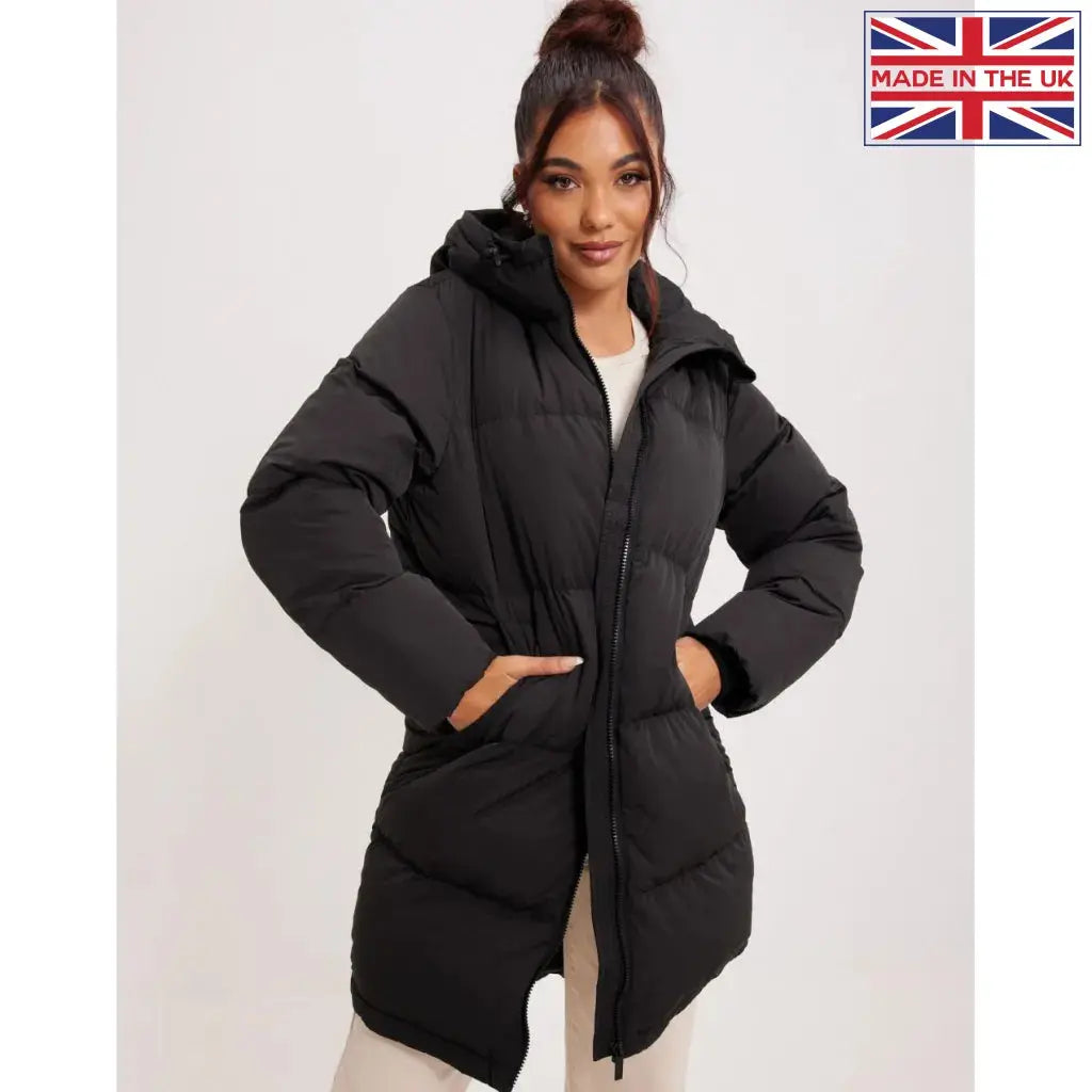 Black Padded Puffer Hood Jacket Coats & Jackets