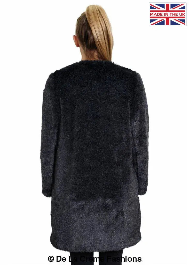 De La Creme - Womens Faux Fur Classic Coat