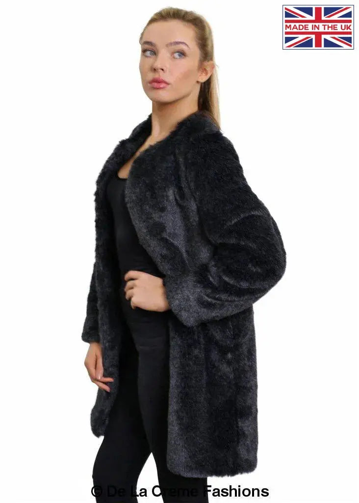 De La Creme - Womens Faux Fur Classic Coat