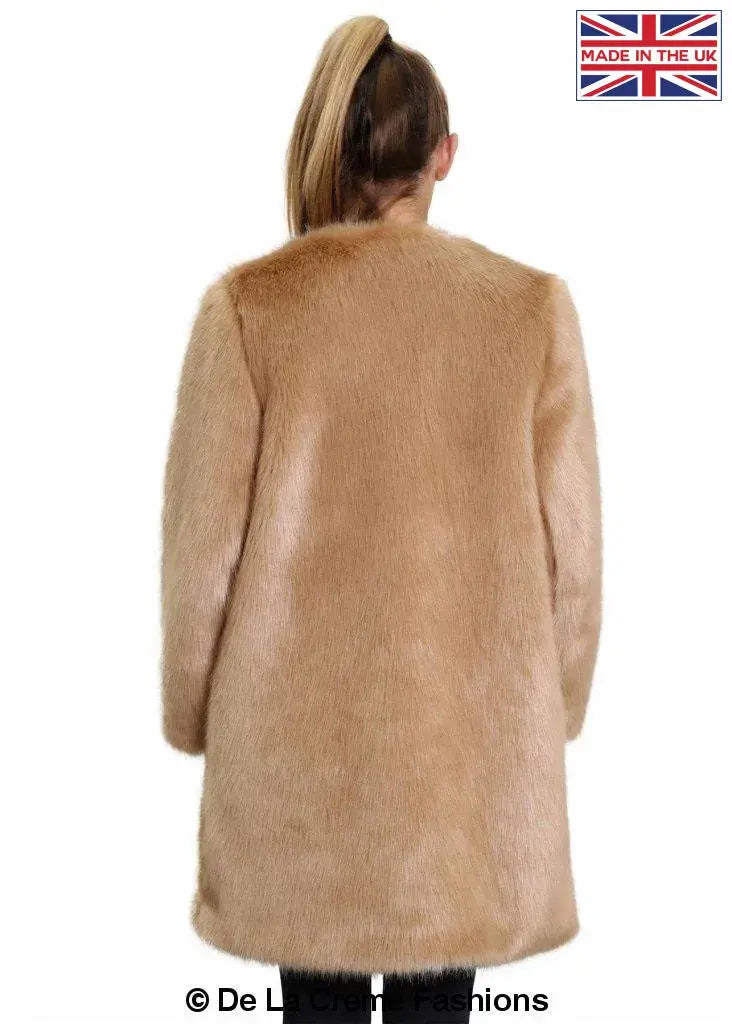 De La Creme - Womens Faux Fur Classic Coat