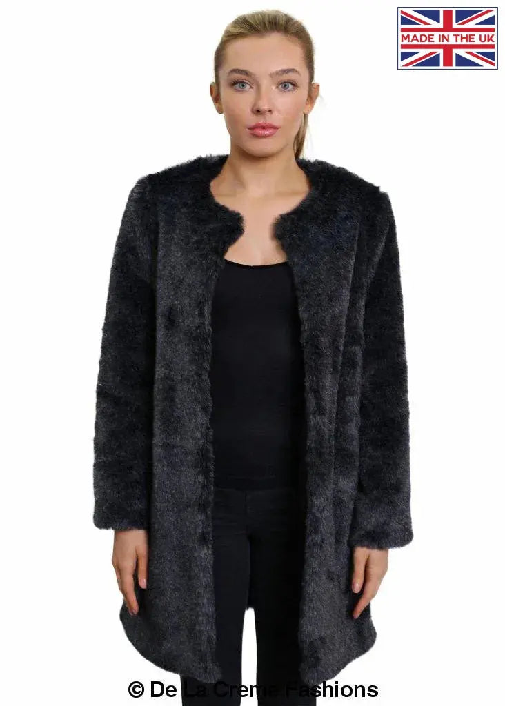 De La Creme - Womens Faux Fur Classic Coat