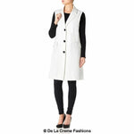 De La Creme - Womens Spring/Summer Sleeveless Hip Length Blazer Coat