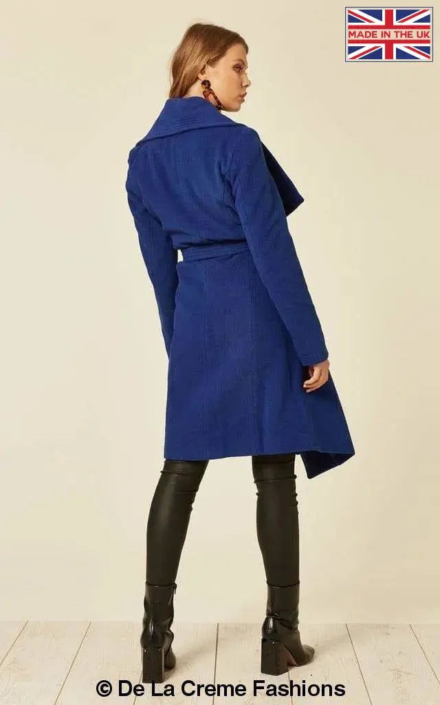 De La Creme - Womens Wool Blend Large Lapel Duster Coat