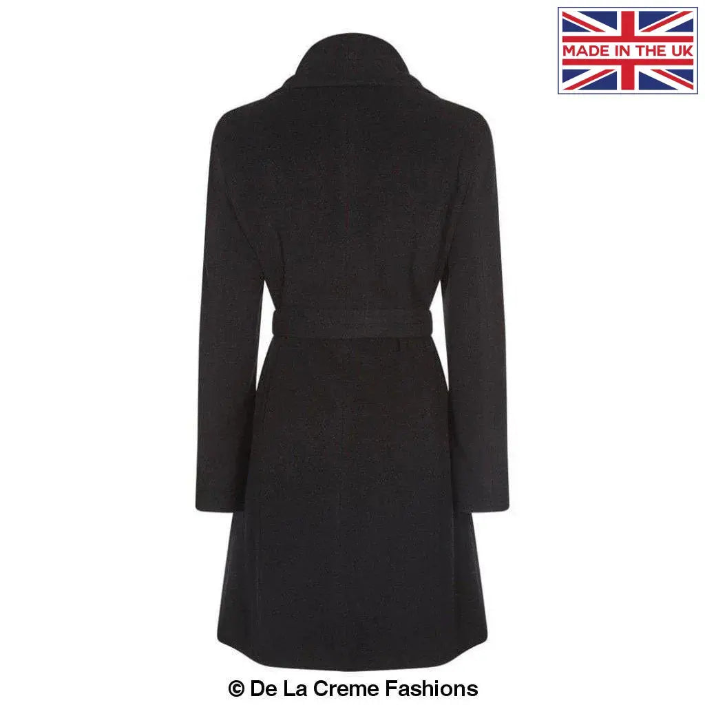 De La Creme - Womens Wool Blend Large Lapel Duster Coat