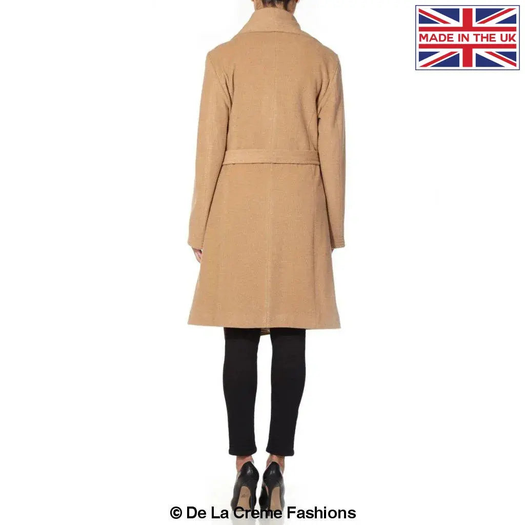 De La Creme - Womens Wool Blend Large Lapel Duster Coat
