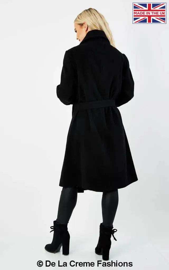 De La Creme - Womens Wool Blend Large Lapel Duster Coat