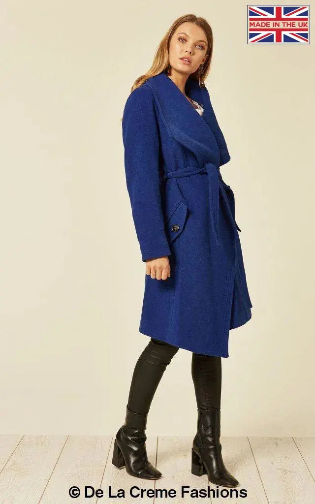 De La Creme - Womens Wool Blend Large Lapel Duster Coat