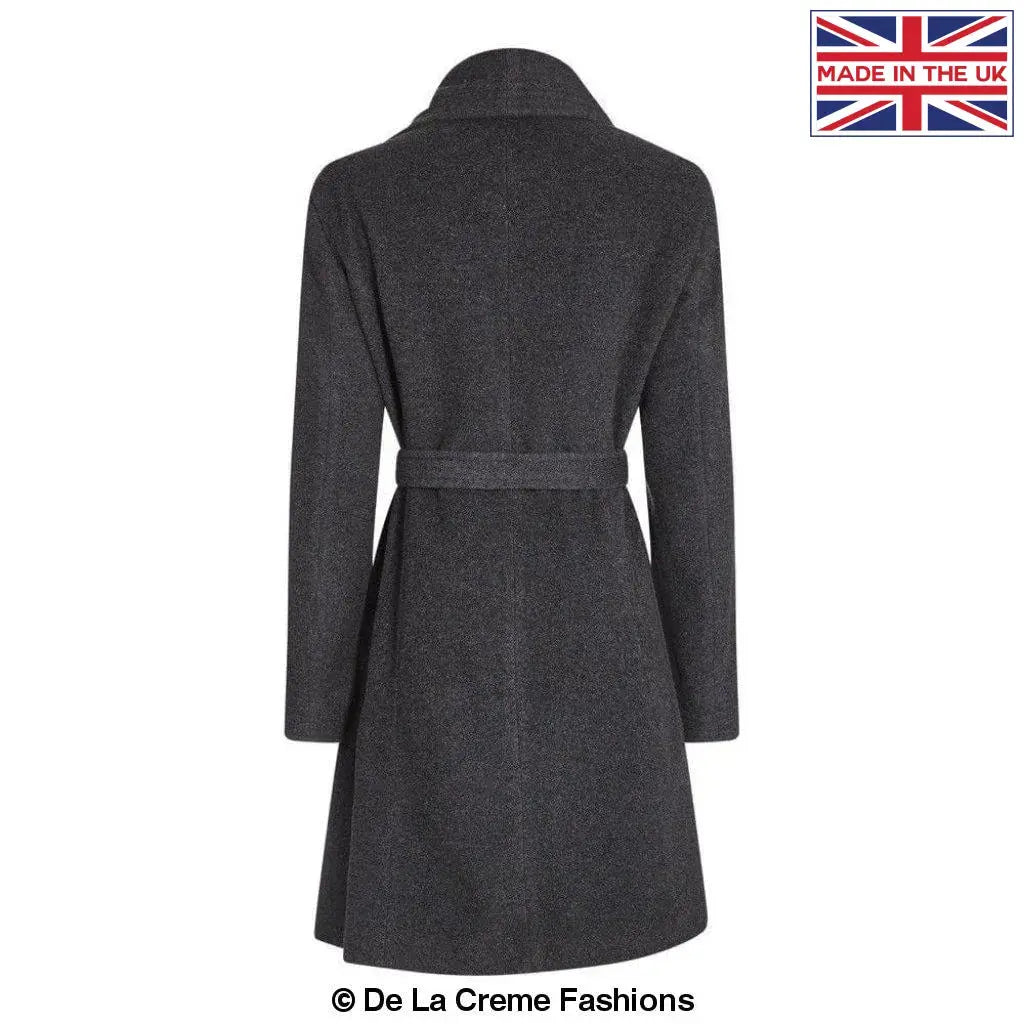 De La Creme - Womens Wool Blend Large Lapel Duster Coat