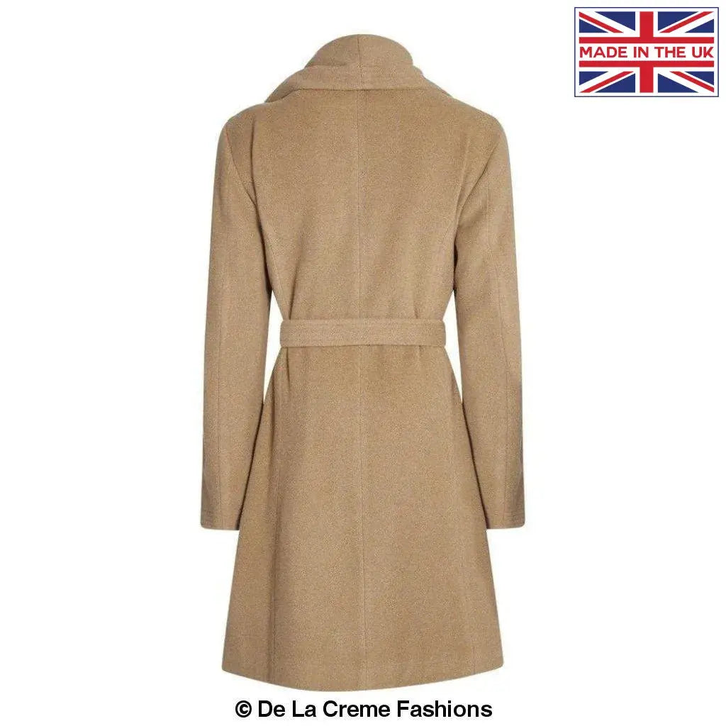 De La Creme - Womens Wool Blend Large Lapel Duster Coat