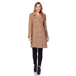 De La Creme Womens Double Breasted Twill Military Coat