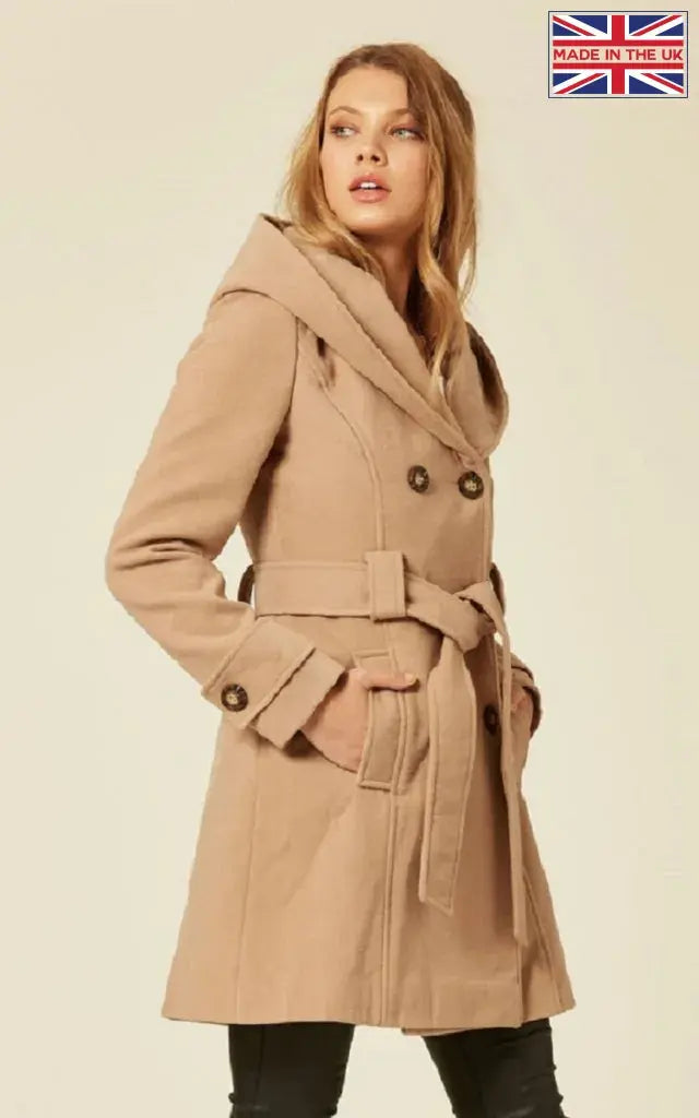 Slim Fit Shawl Hooded Coat (1325)