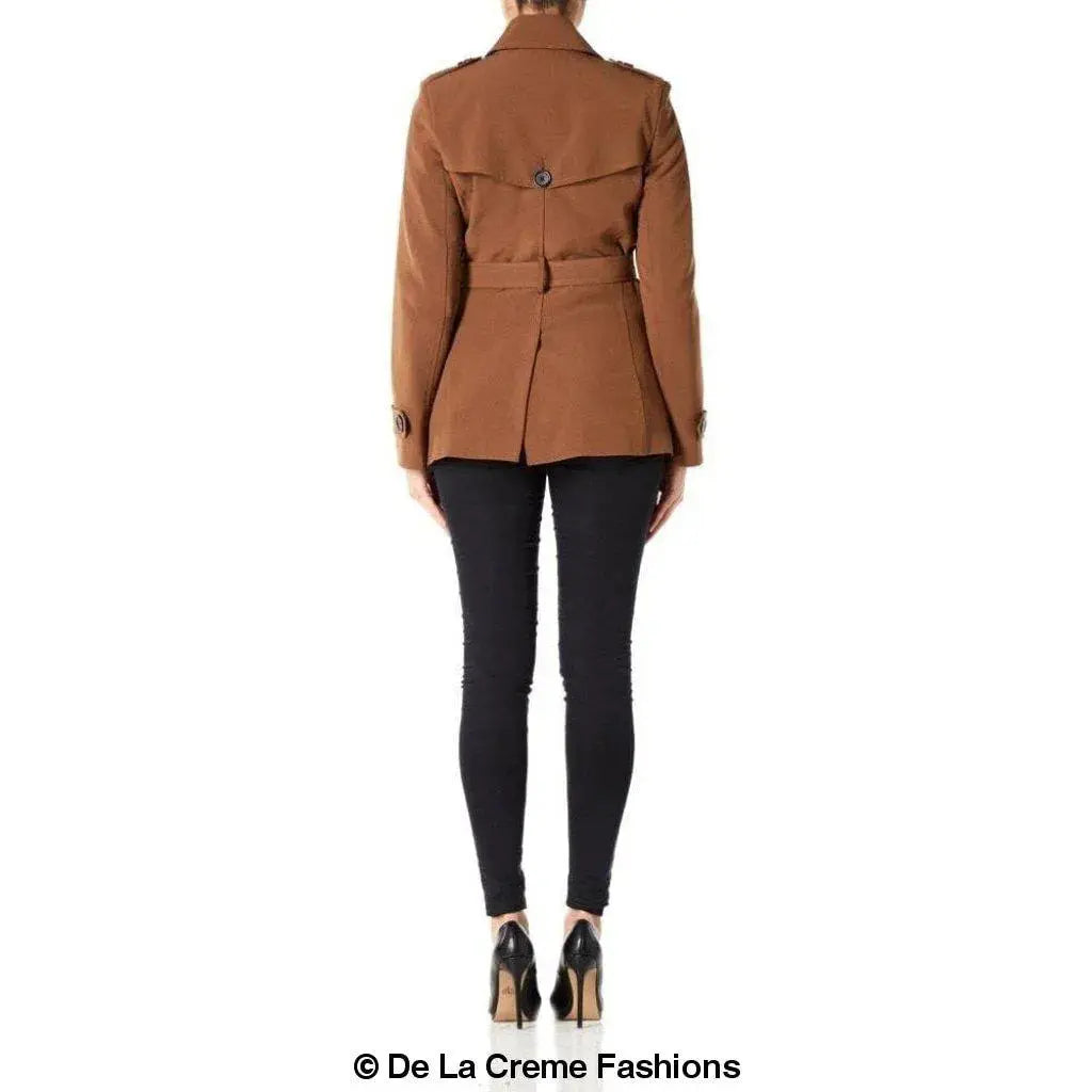 Women's Spring/Summer Double Breasted Short Belted Coat