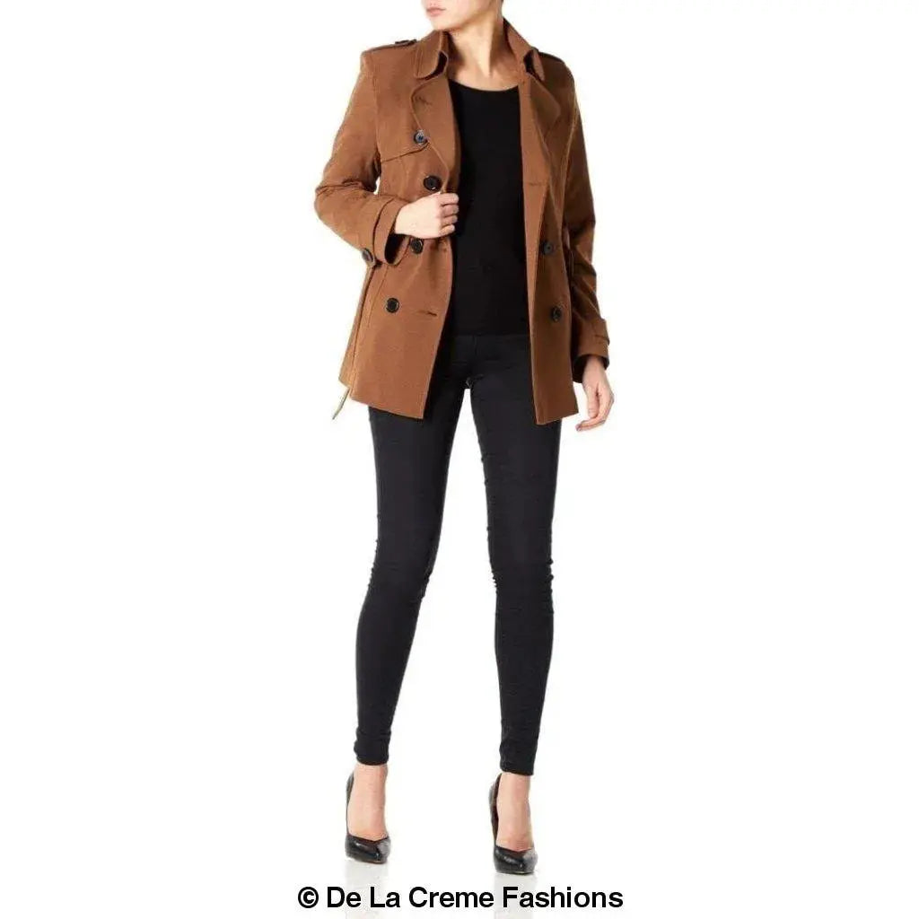 Women's Spring/Summer Double Breasted Short Belted Coat