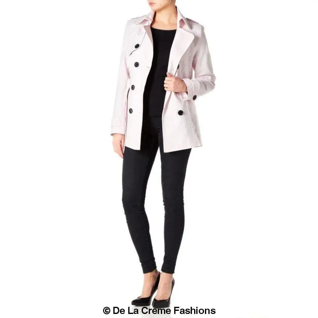 Women's Spring/Summer Double Breasted Short Belted Coat