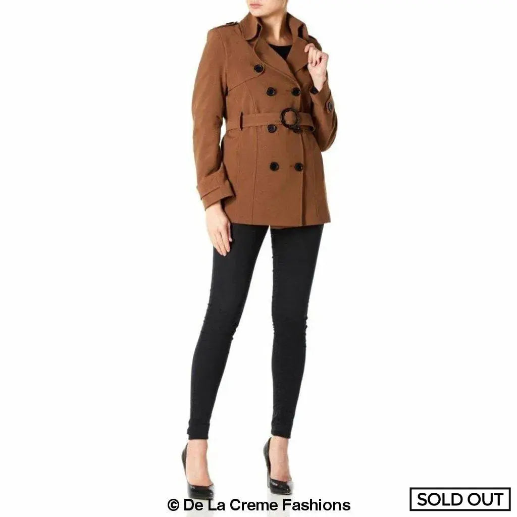 Women's Spring/Summer Double Breasted Short Belted Coat