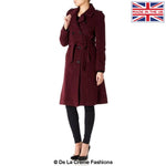 De La Creme - Womens Wool & Cashmere Blend Military Coat