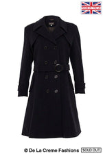 Amber Wool Blend Double Breasted Trench Coat