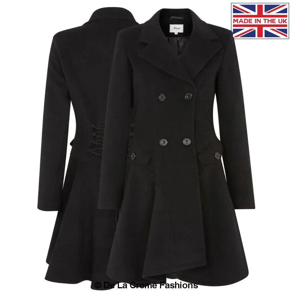 De La Crème - Women's Wool Blend Fit And Flare Coat