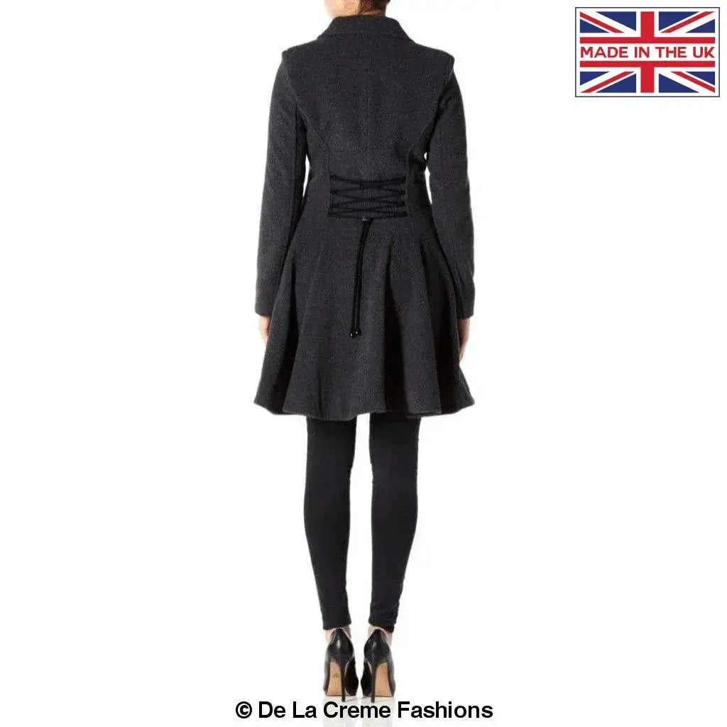 De La Crème - Women's Wool Blend Fit And Flare Coat