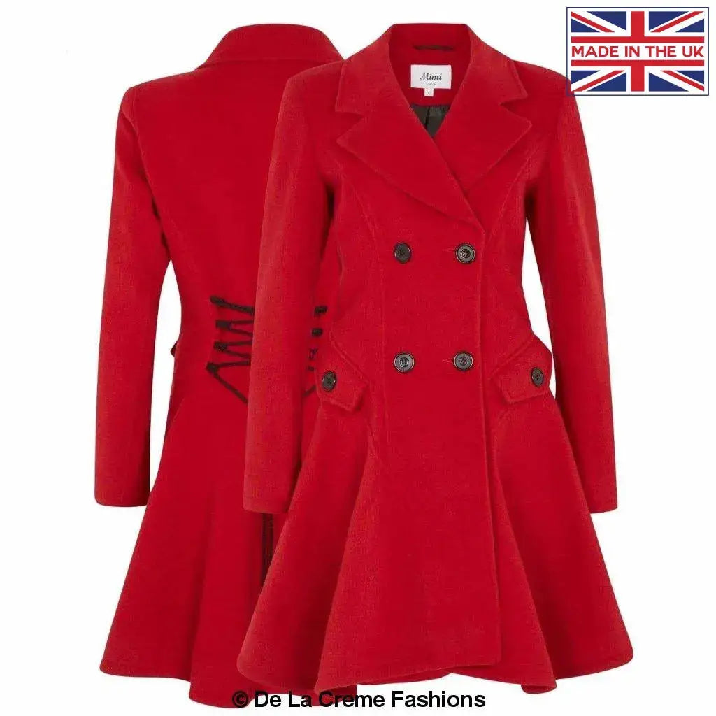 De La Crème - Women's Wool Blend Fit And Flare Coat