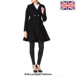 De La Crème - Women's Wool Blend Fit And Flare Coat