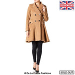 De La Crème - Women's Wool Blend Fit And Flare Coat