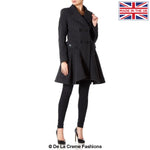 De La Crème - Women's Wool Blend Fit And Flare Coat