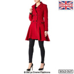 De La Crème - Women's Wool Blend Fit And Flare Coat