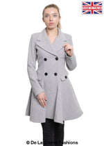 De La Crème - Women's Wool Blend Fit And Flare Coat