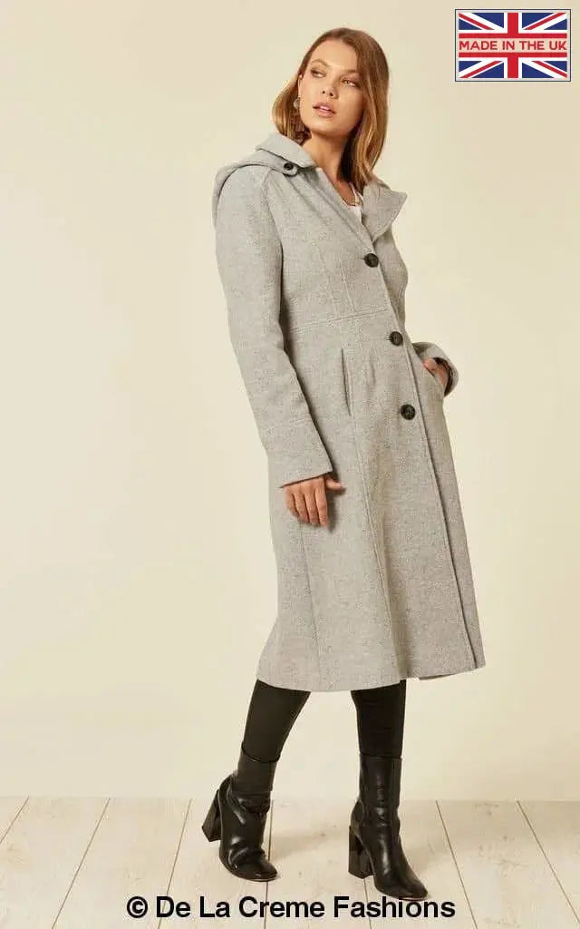 Beatrice Wool And Cashmere Hooded Mid Length Coat