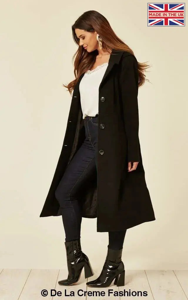 Beatrice Wool And Cashmere Hooded Mid Length Coat